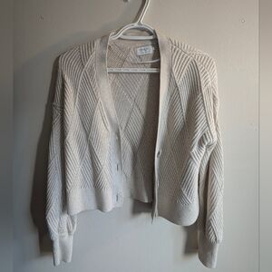 ONLY Neutral Cream Cable Knit Button-Front Cardigan